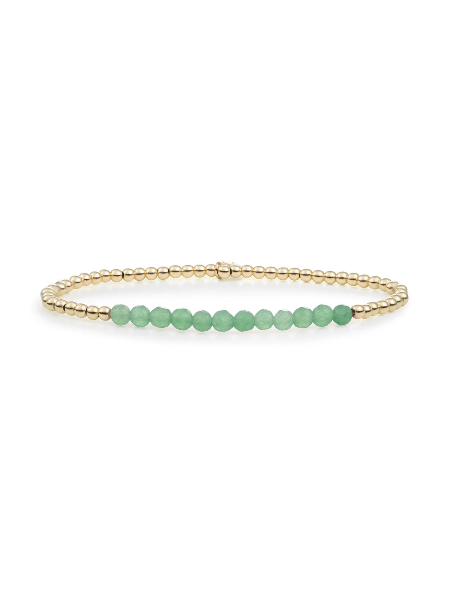 Sparkling Jewels Armband Groene aventurijn Universe 3mm SBG-GEM29-3MM-LINE Goudkleurig