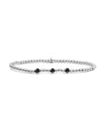 Sparkling Jewels Armband Silver - 3 Beads Black CZ SB-S-3MM-CB02
