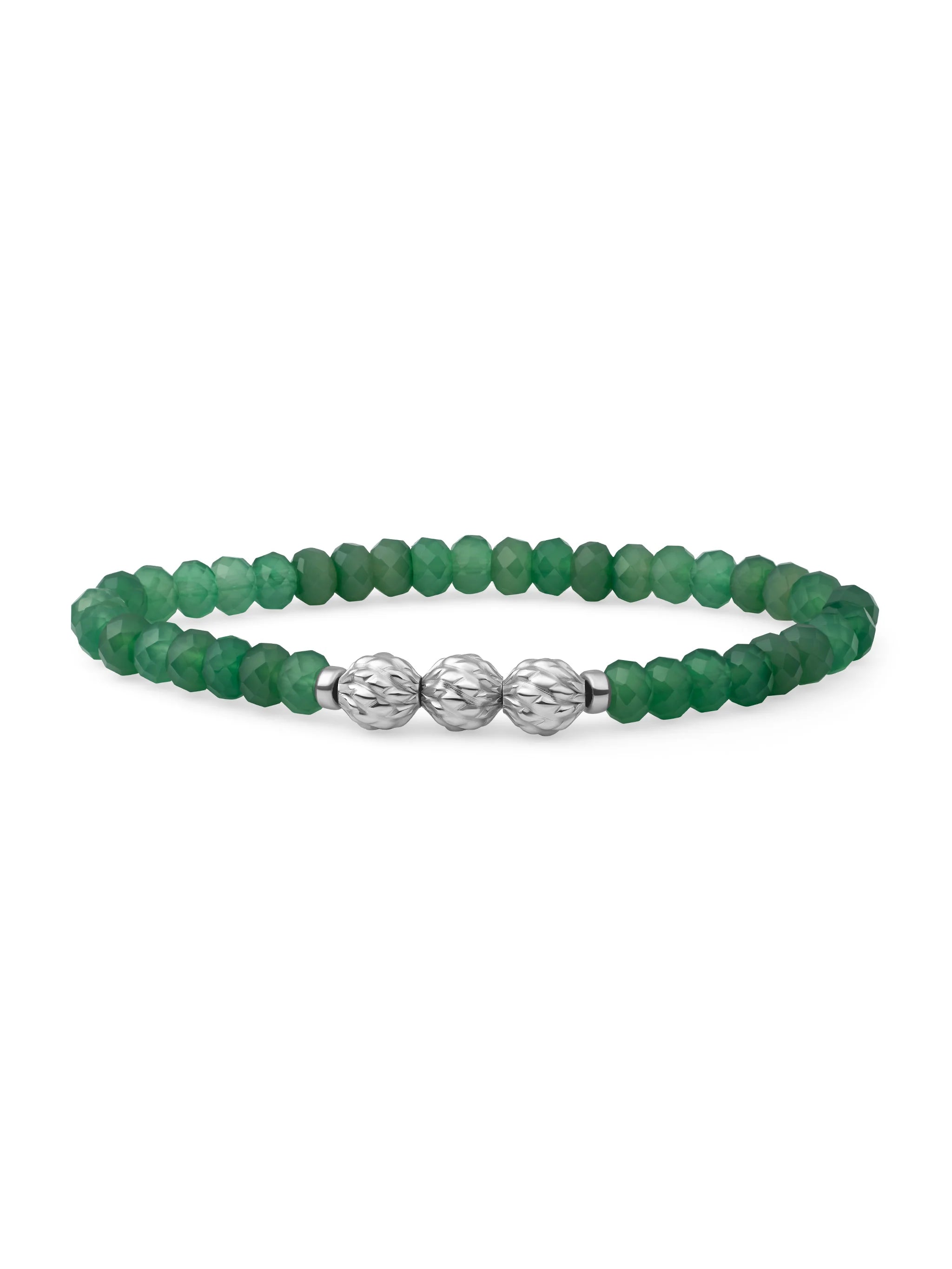 Sparkling Jewels Armband Amazoniet SB-S-6MM-FUSE-G53 Zilverkleurig