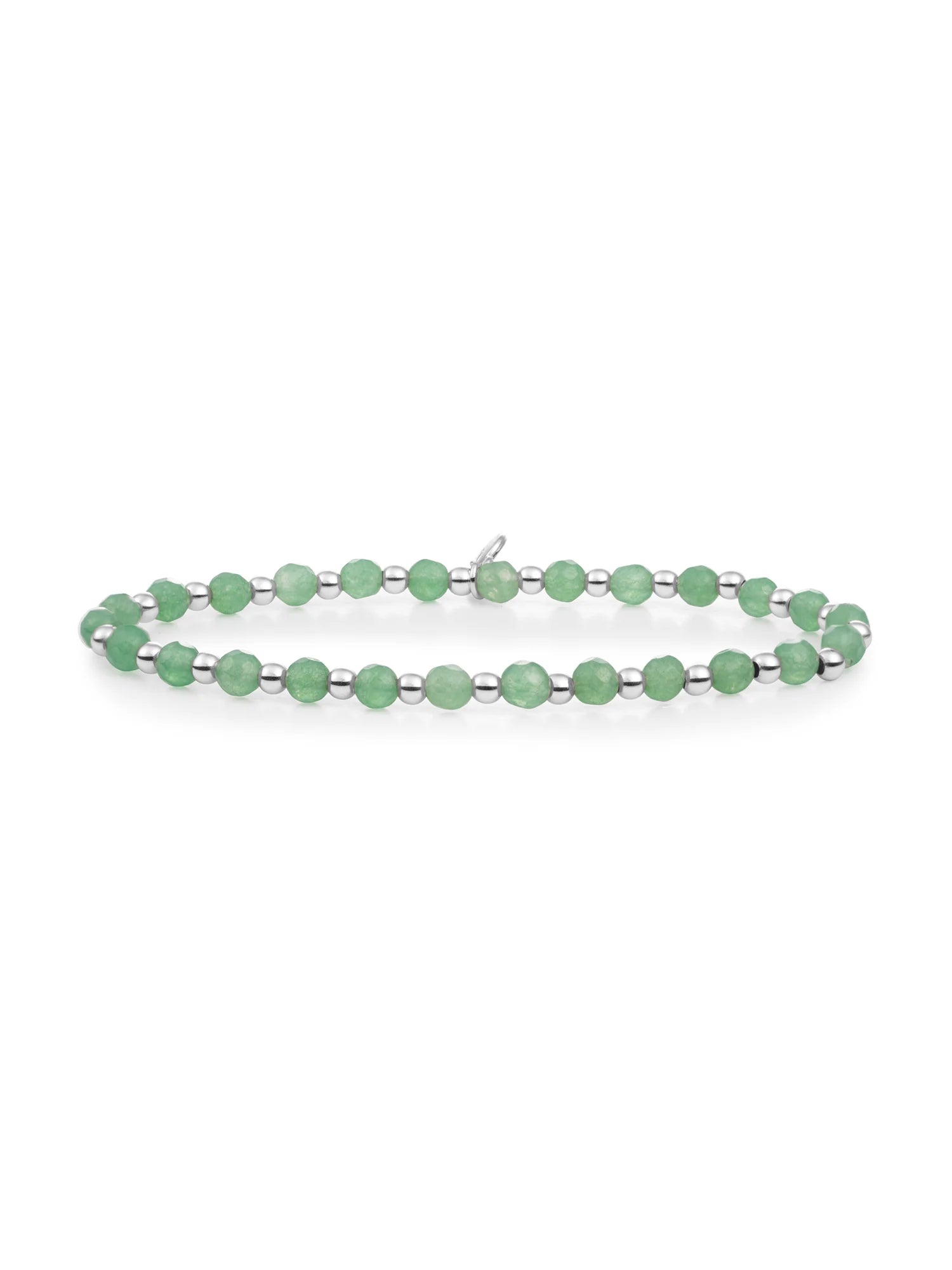 Sparkling Jewels Armband Groene aventurijn Interstellar 3mm SB-GEM29-3MM-MIX Zilverkleurig