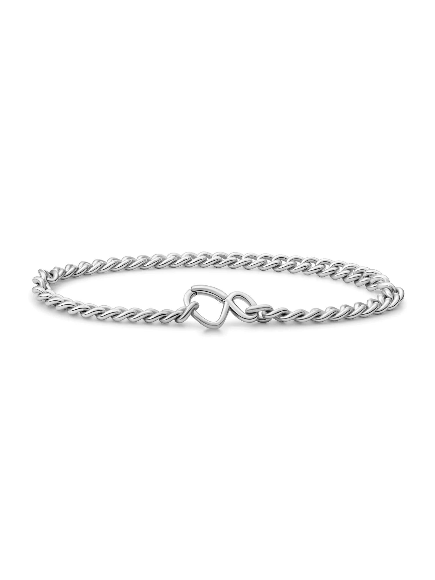 Sparkling Jewels Armband Curb Chain Rhodium LK-CBS-018 Zilverkleurig