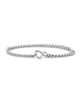 Sparkling Jewels Armband Curb chain rhodium plated - Silver - 18cm LK-CBS-018