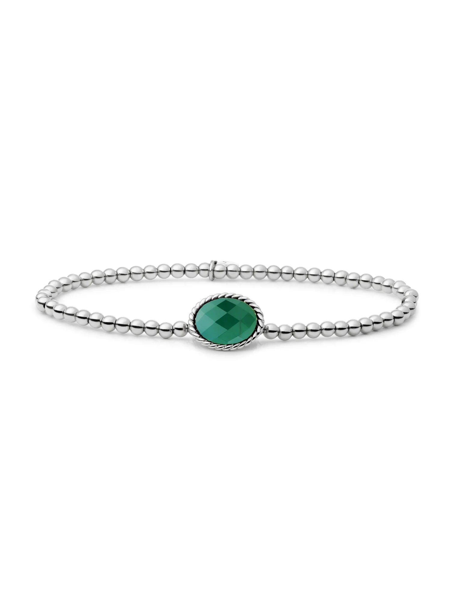 Sparkling Jewels Armband Amazoniet SB-S-3MM-TG53 Zilverkleurig