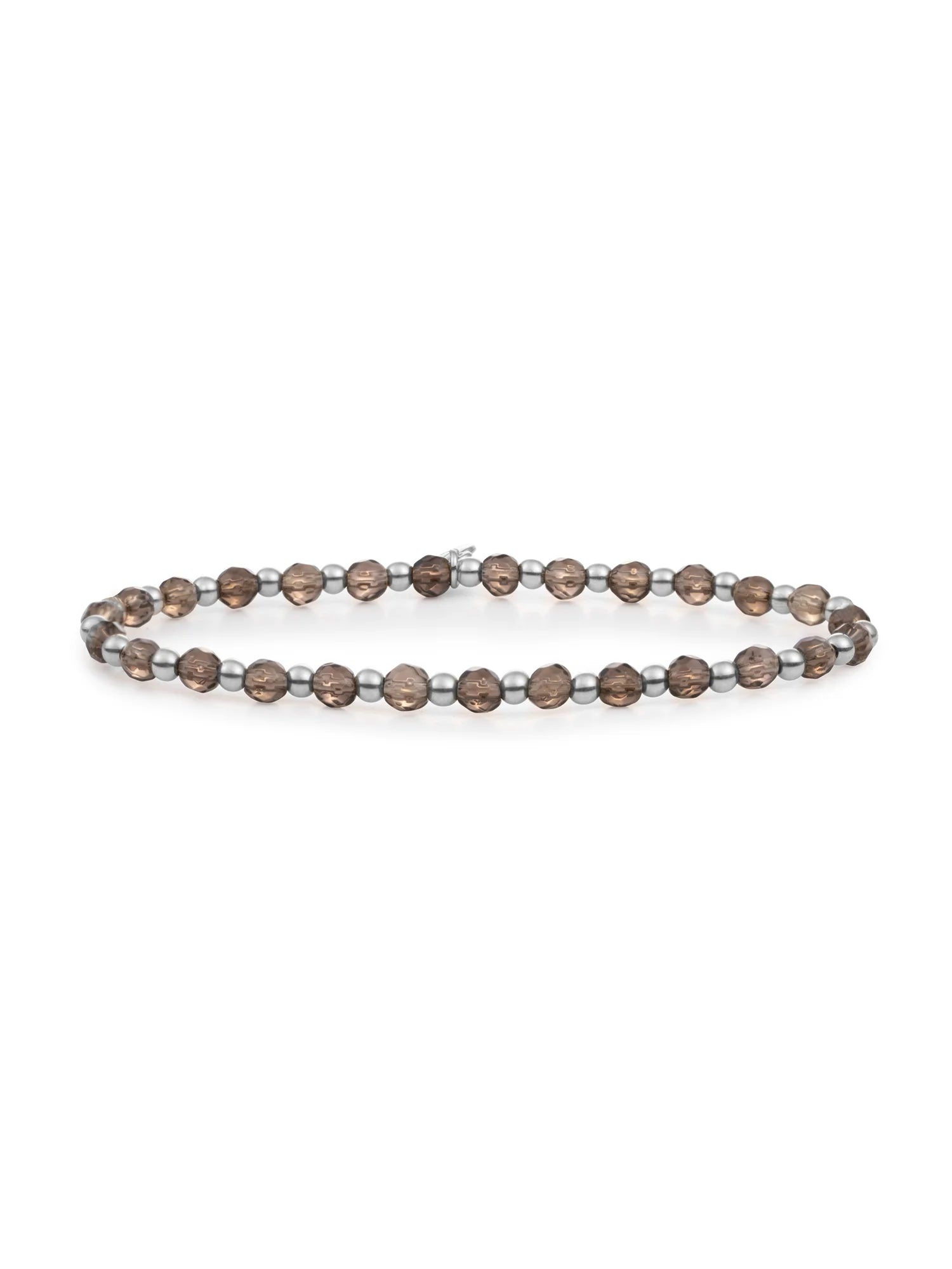 Sparkling Jewels Armband Rookkwarts SB-GEM23-3MM-MIX Zilverkleurig