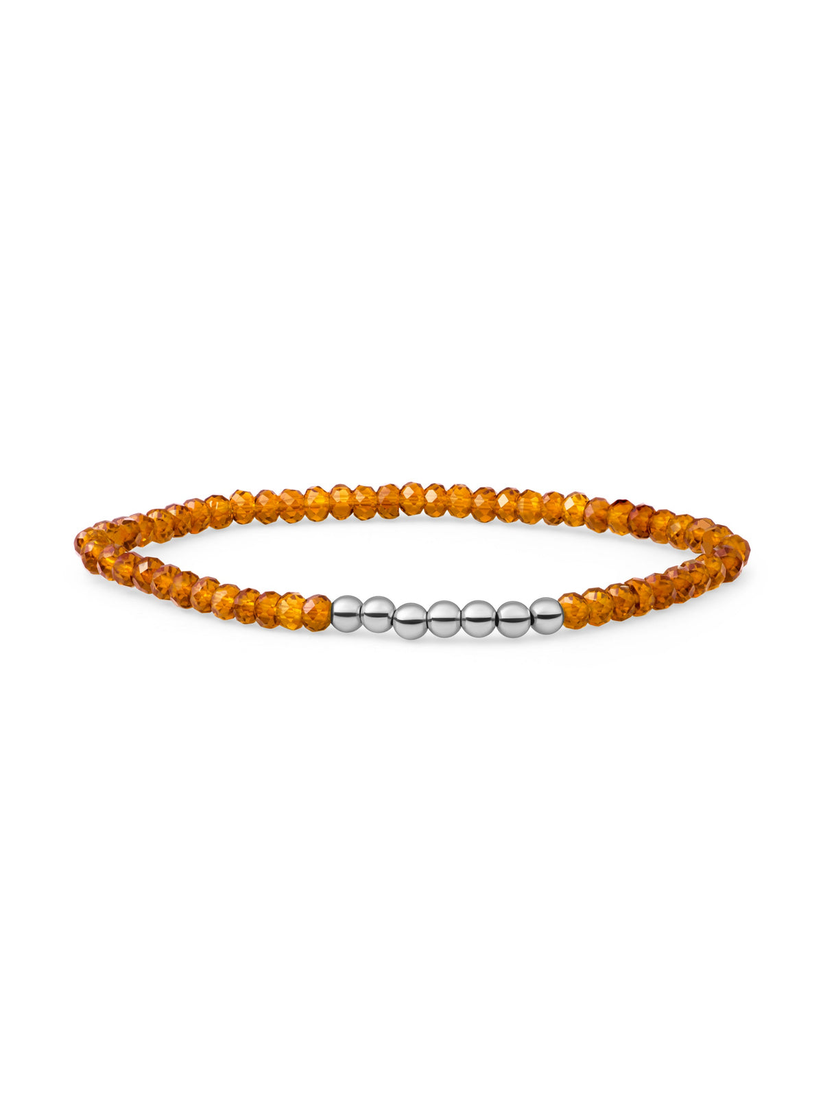 Sparkling Jewels Armband Citrien Kwarts SB-S-4MM-RLI-G38 Zilverkleurig