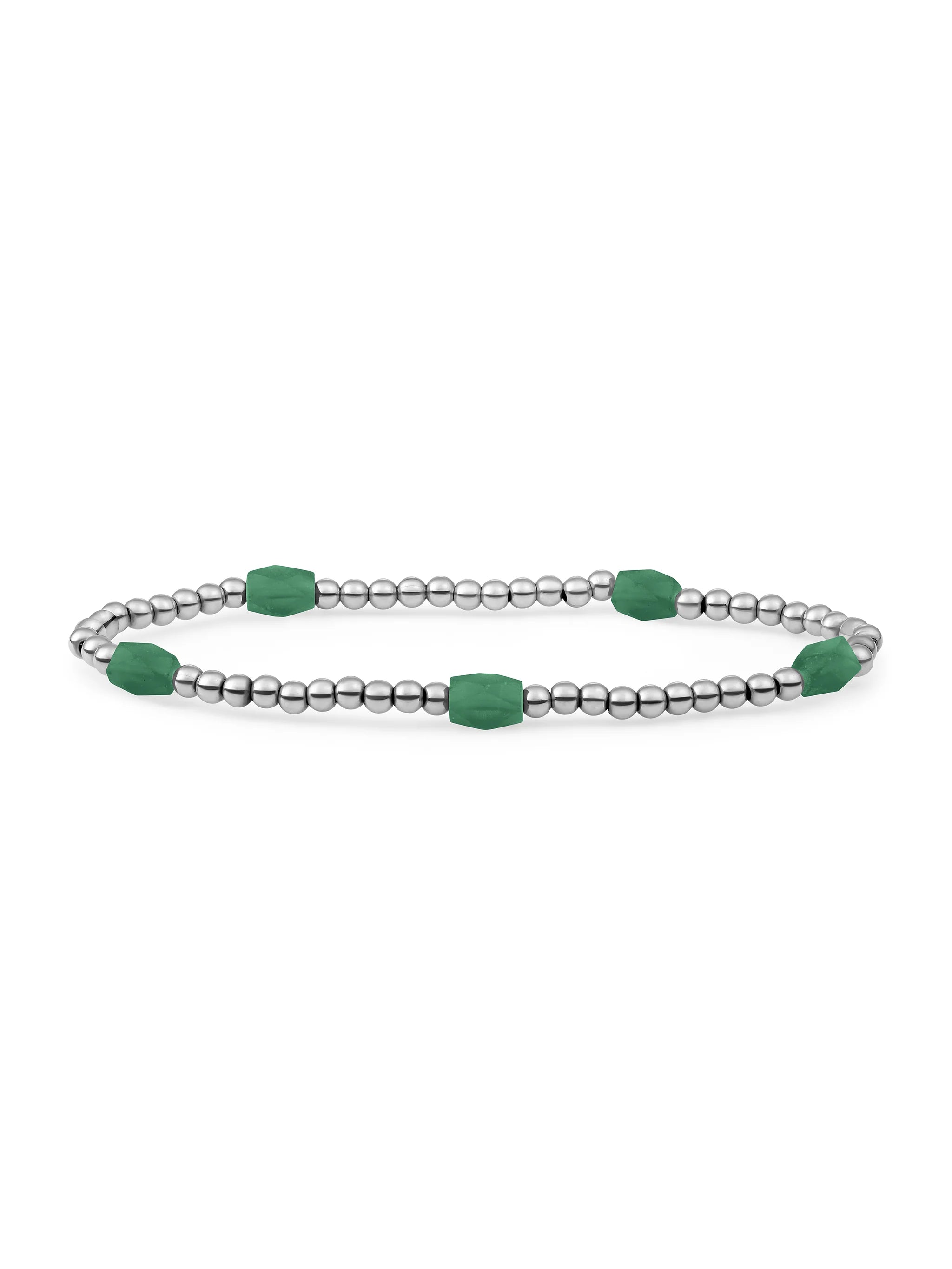 Sparkling Jewels Armband Amazoniet SB-S-3MM-BAR-G53 Zilverkleurig