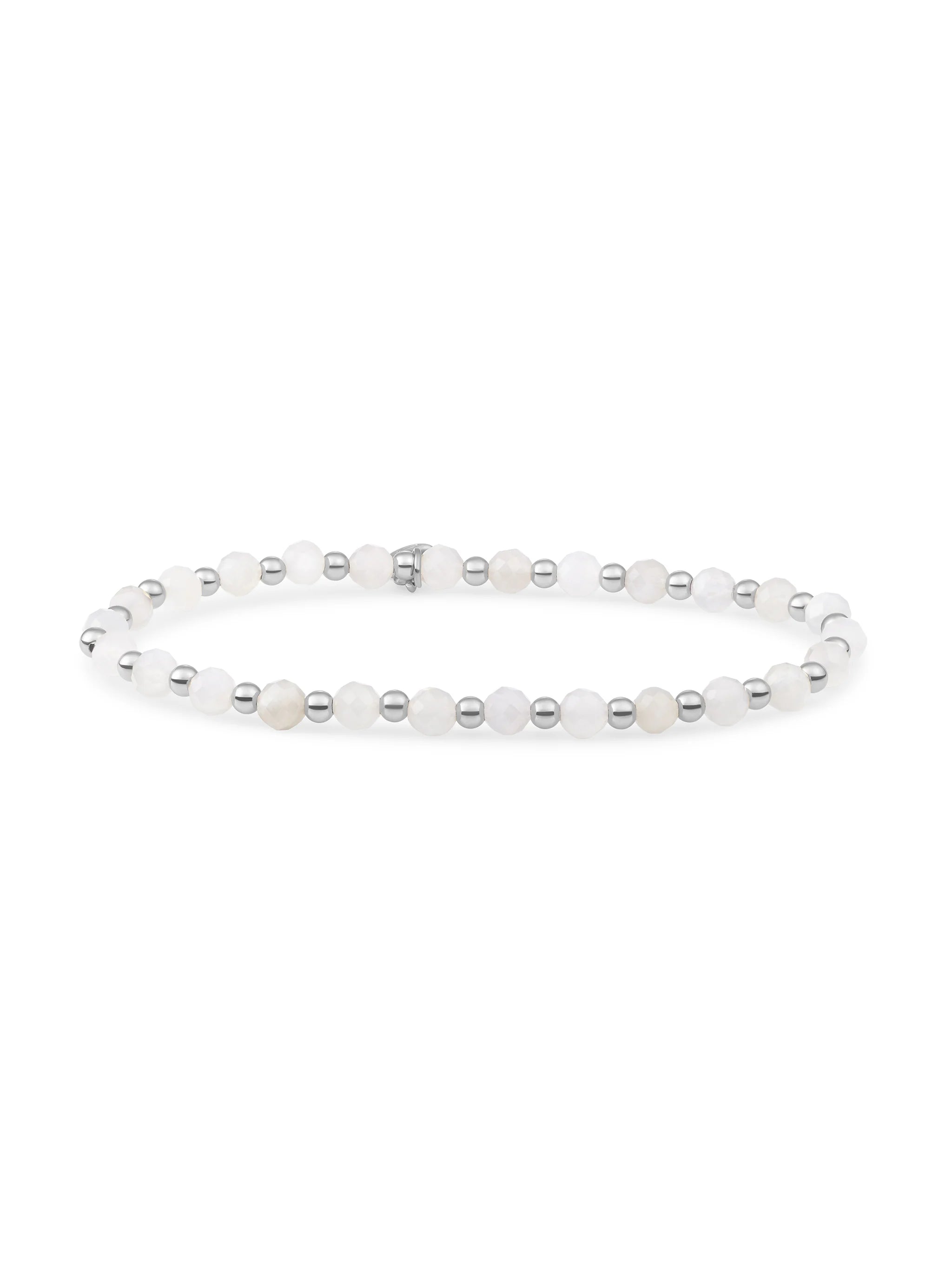 Sparkling Jewels Armband Maansteen SB-GEM54-3MM-MIX Zilverkleurig