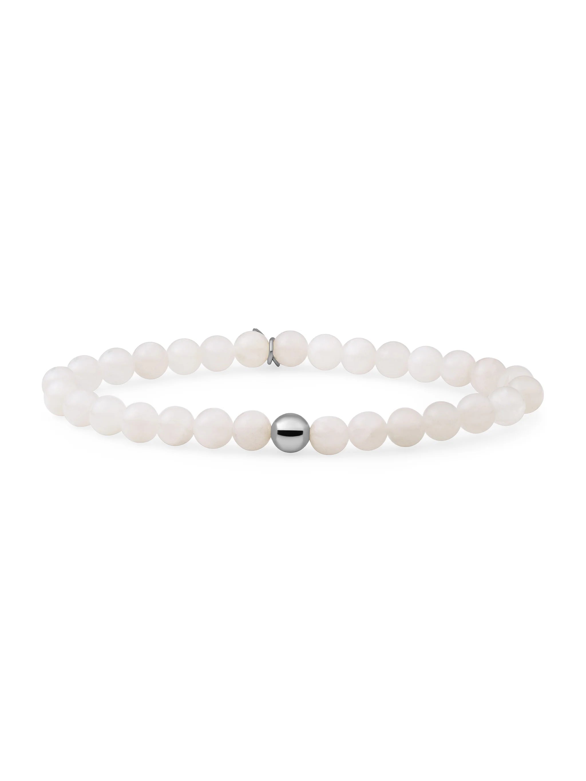 Sparkling Jewels Armband Maansteen SB-GEM54-ADD-6MM Zilverkleurig