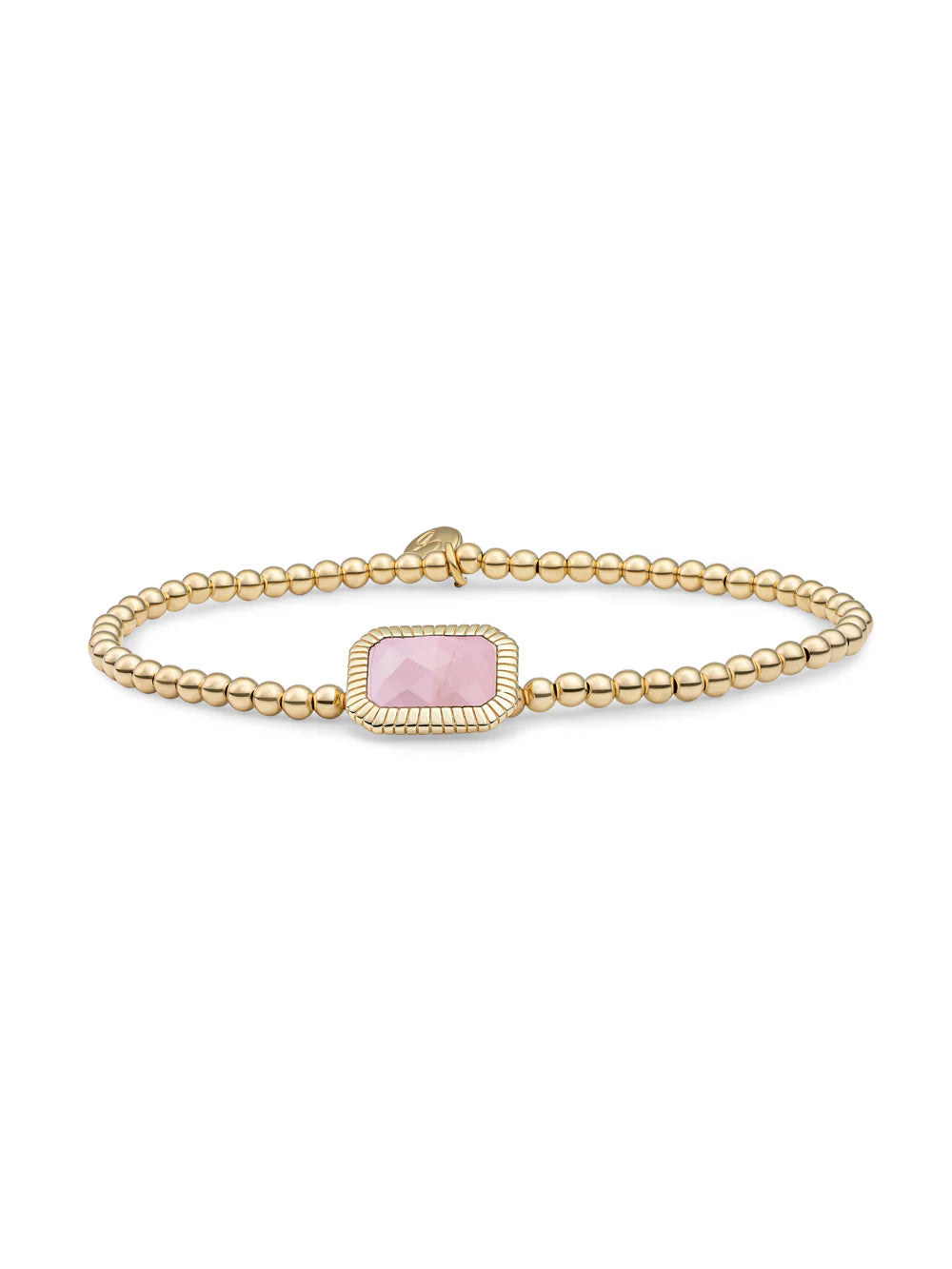 Sparkling Jewels Armband Rozenkwarts SB-G-3MM-BAG13 Goudkleurig