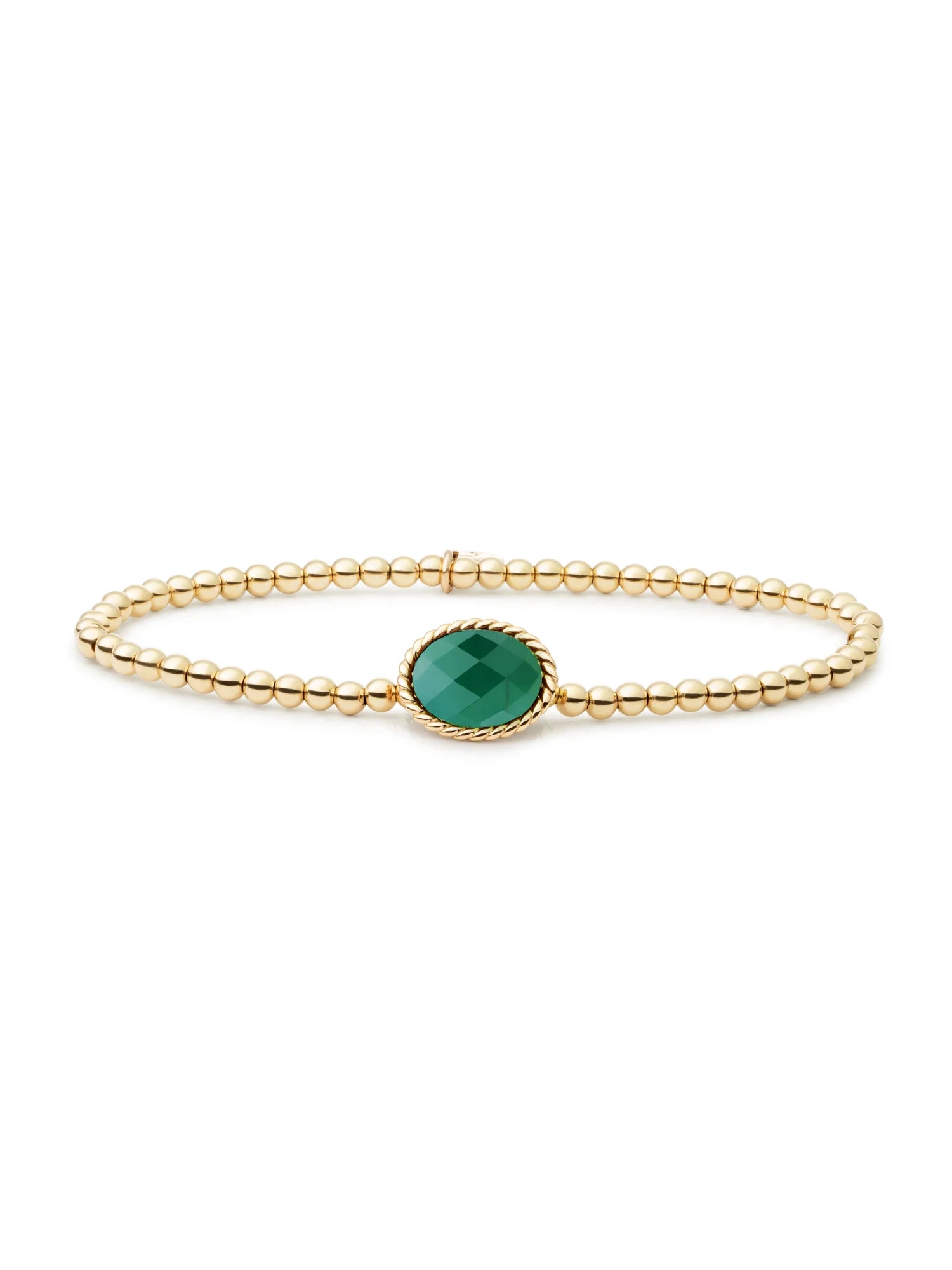 Sparkling Jewels Armband Amazoniet SB-G-3MM-TG53 Zilverkleurig