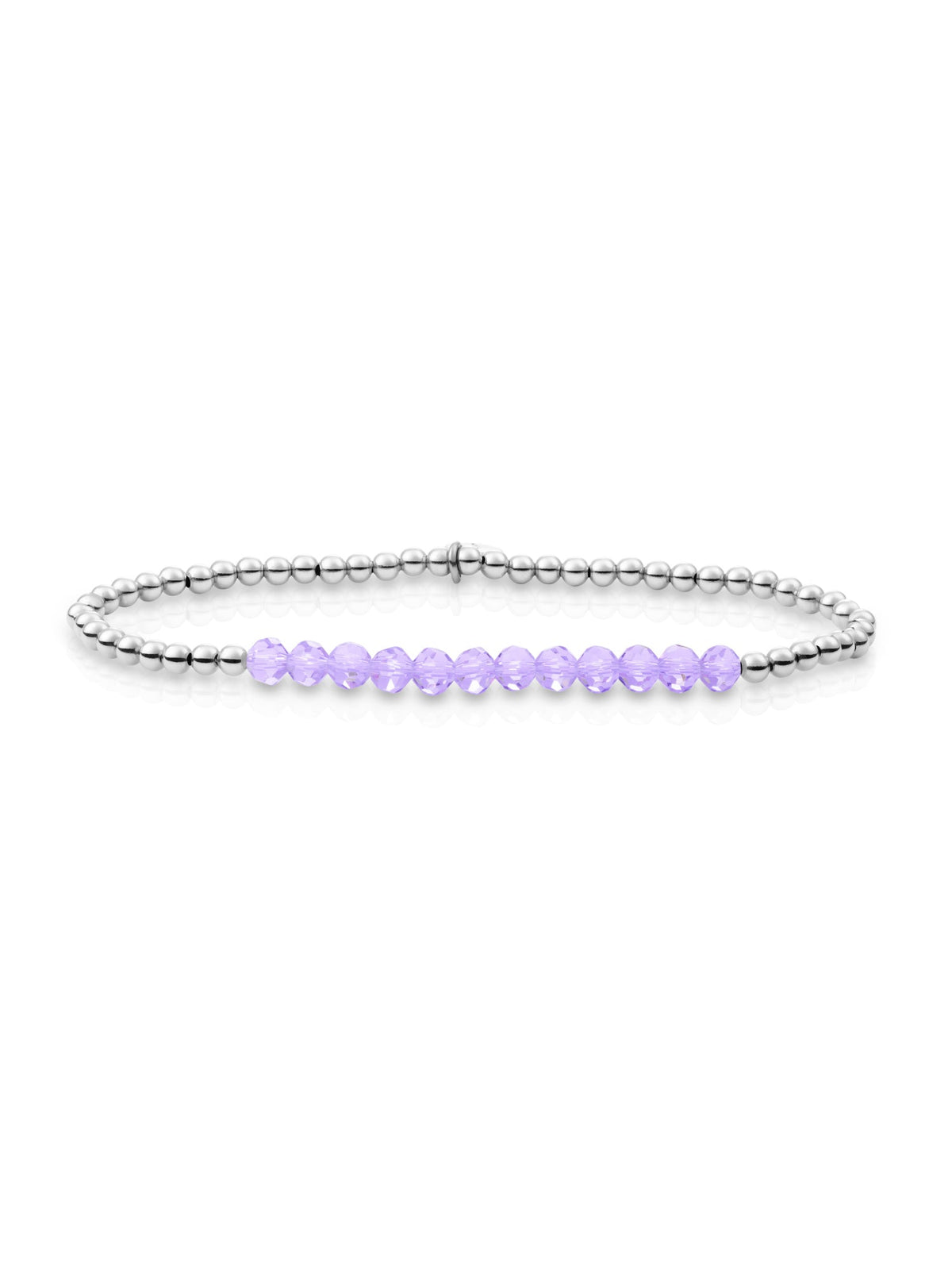 Sparkling Jewels Armband Kwarts SB-GEM41-3MM-LINE Zilverkleurig