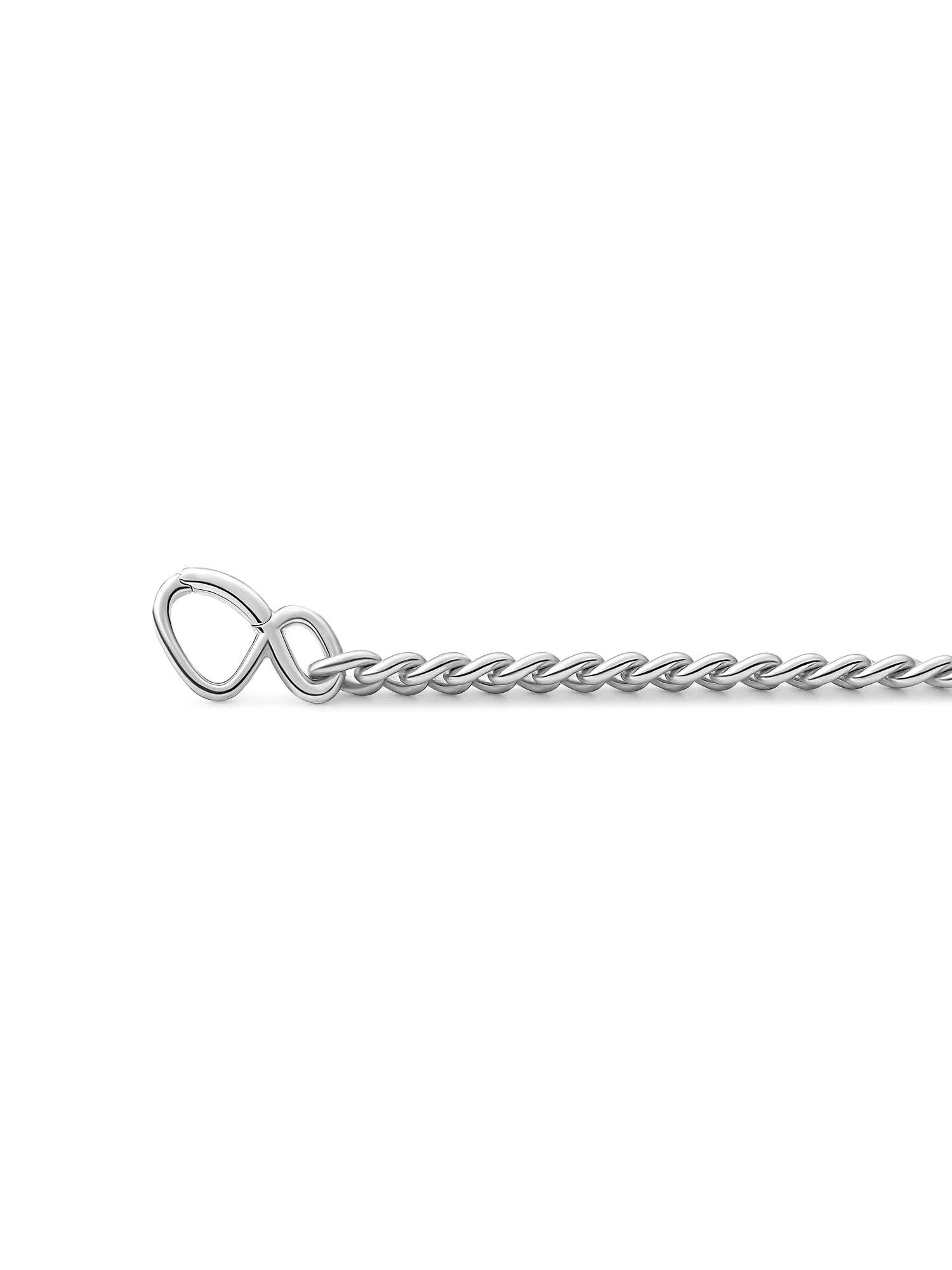 Sparkling Jewels Armband Curb Chain Rhodium LK-CBS-018 Zilverkleurig