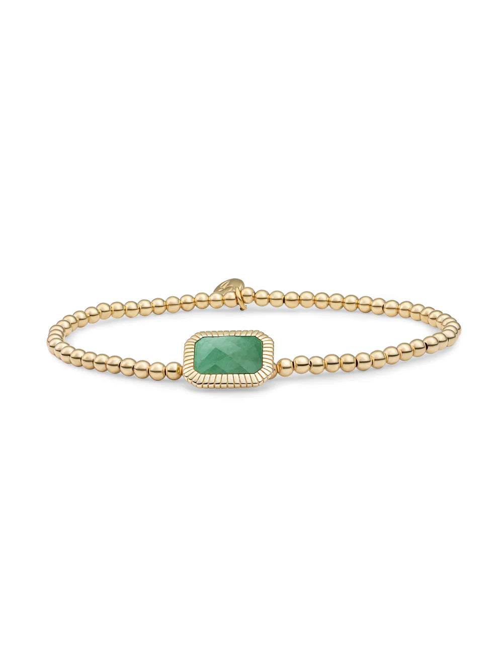 Sparkling Jewels Armband Groene aventurijn Baguette SB-G-3MM-BAG29 Bicolor