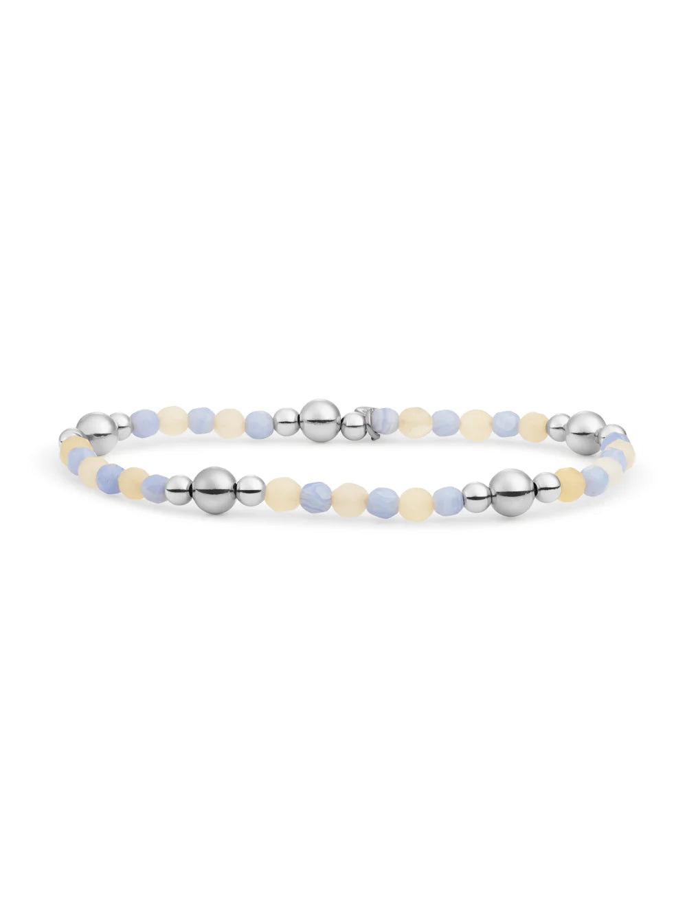 Sparkling Jewels Armband Agaat BLK02S-G47-G48 Zilverkleurig