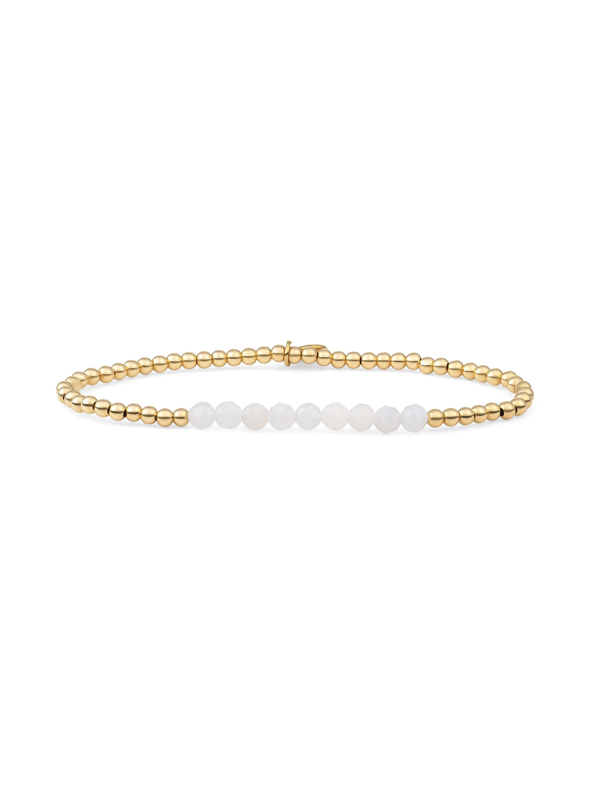 Sparkling Jewels Armband Maansteen SBG-GEM54-3MM-LINE Goudkleurig