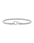 Sparkling Jewels Armband Rope chain rhodium plated - Silver - 18cm LK-RPS-018