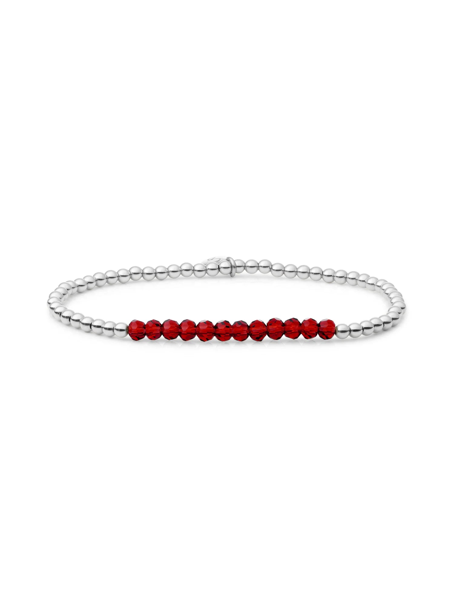 Sparkling Jewels Armband Robijnkwarts SB-GEM50-3MM-LINE Zilverkleurig