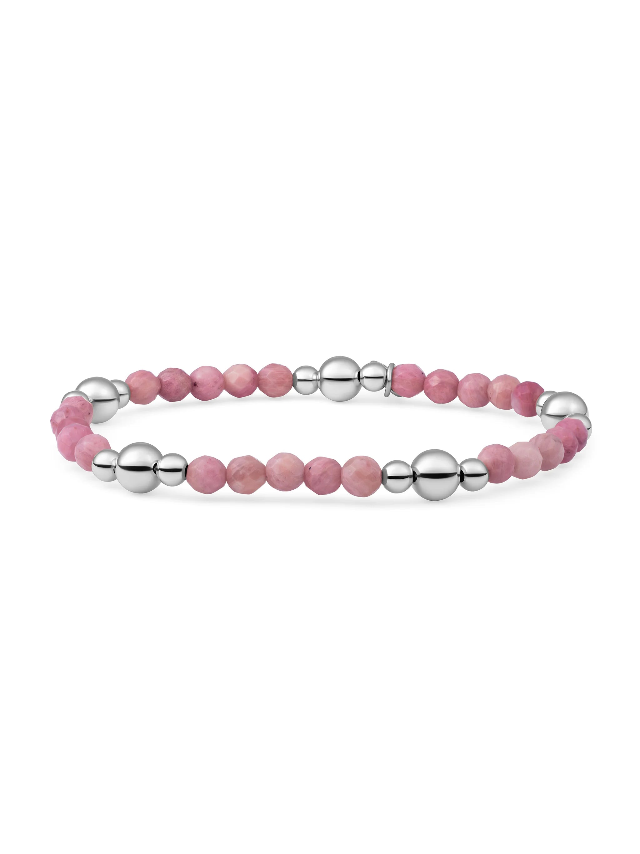 Sparkling Jewels Armband Roze rhodoniet BLK01S-G24 Zilverkleurig