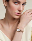 Rosefield horloge OWRMR-O59 The Octagon XS Mesh White Rose gold - PansiteNederland.nl