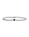 Sparkling Jewels Armband Silver - Baguette Cylinder Black CZ SB-S-4MM-BA02
