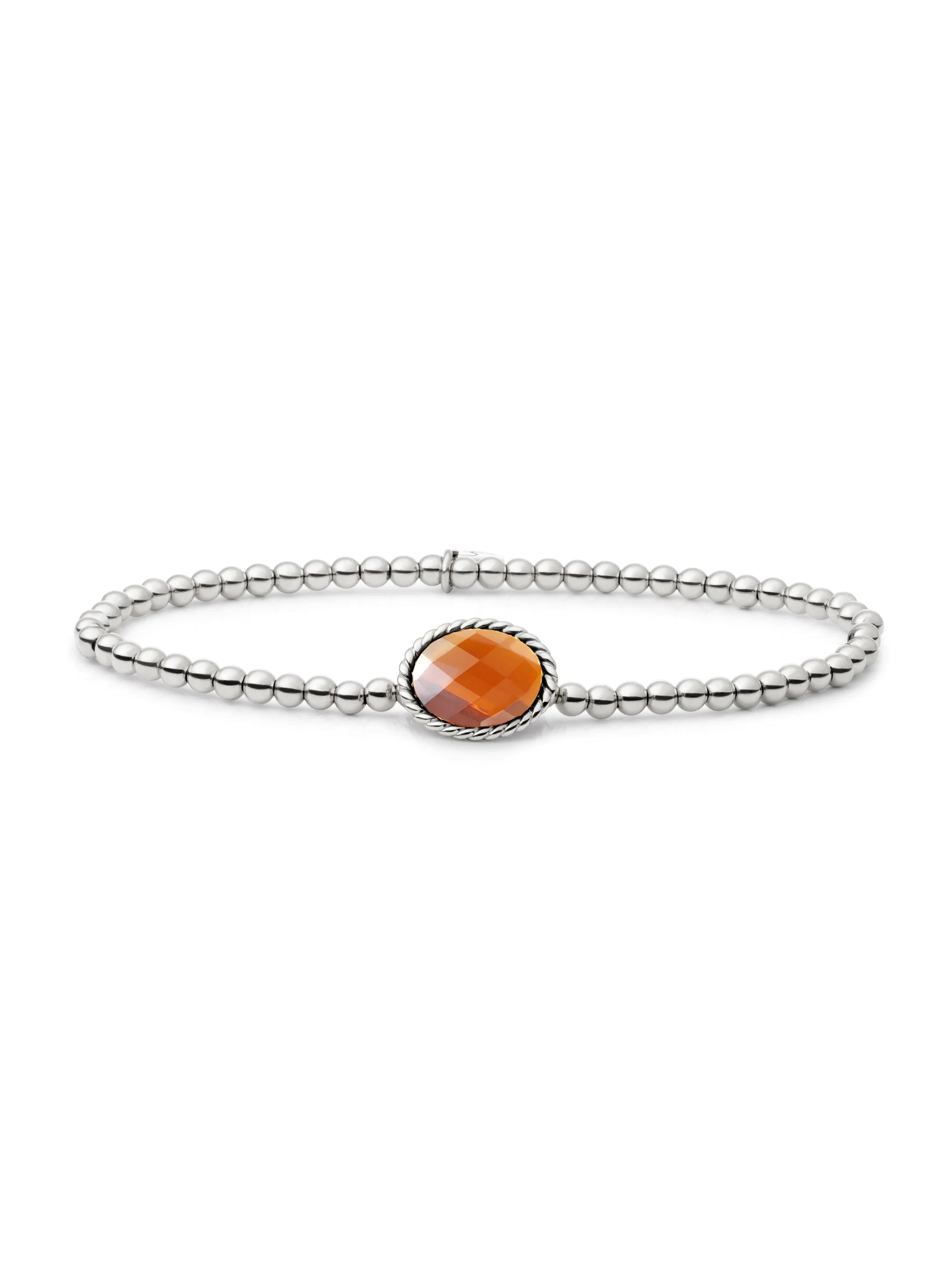 Sparkling Jewels Armband Citrien Kwarts SB-S-3MM-TG38 Zilverkleurig