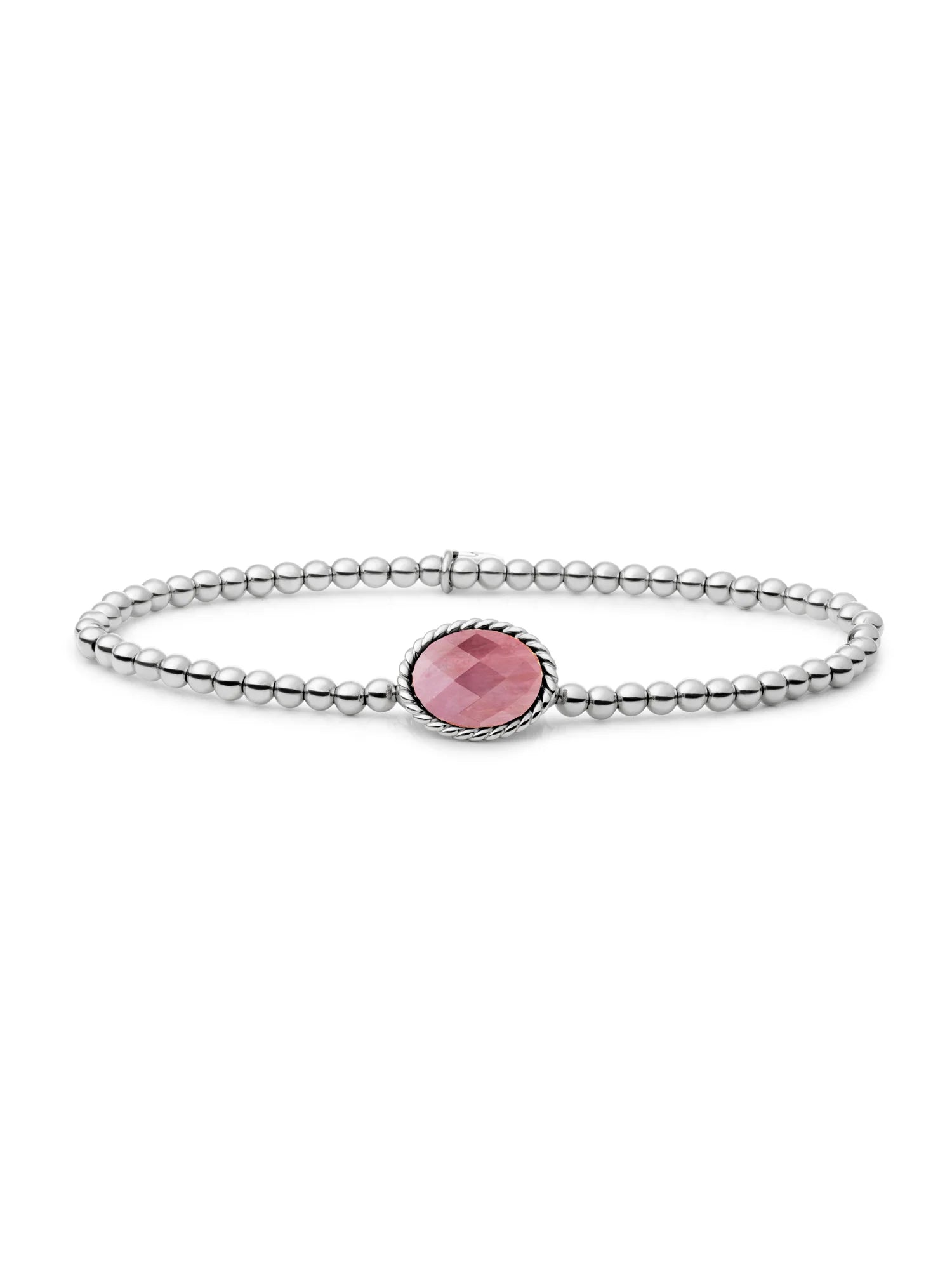 Sparkling Jewels Armband Roze rhodoniet SB-S-3MM-TG24 Goudkleurig