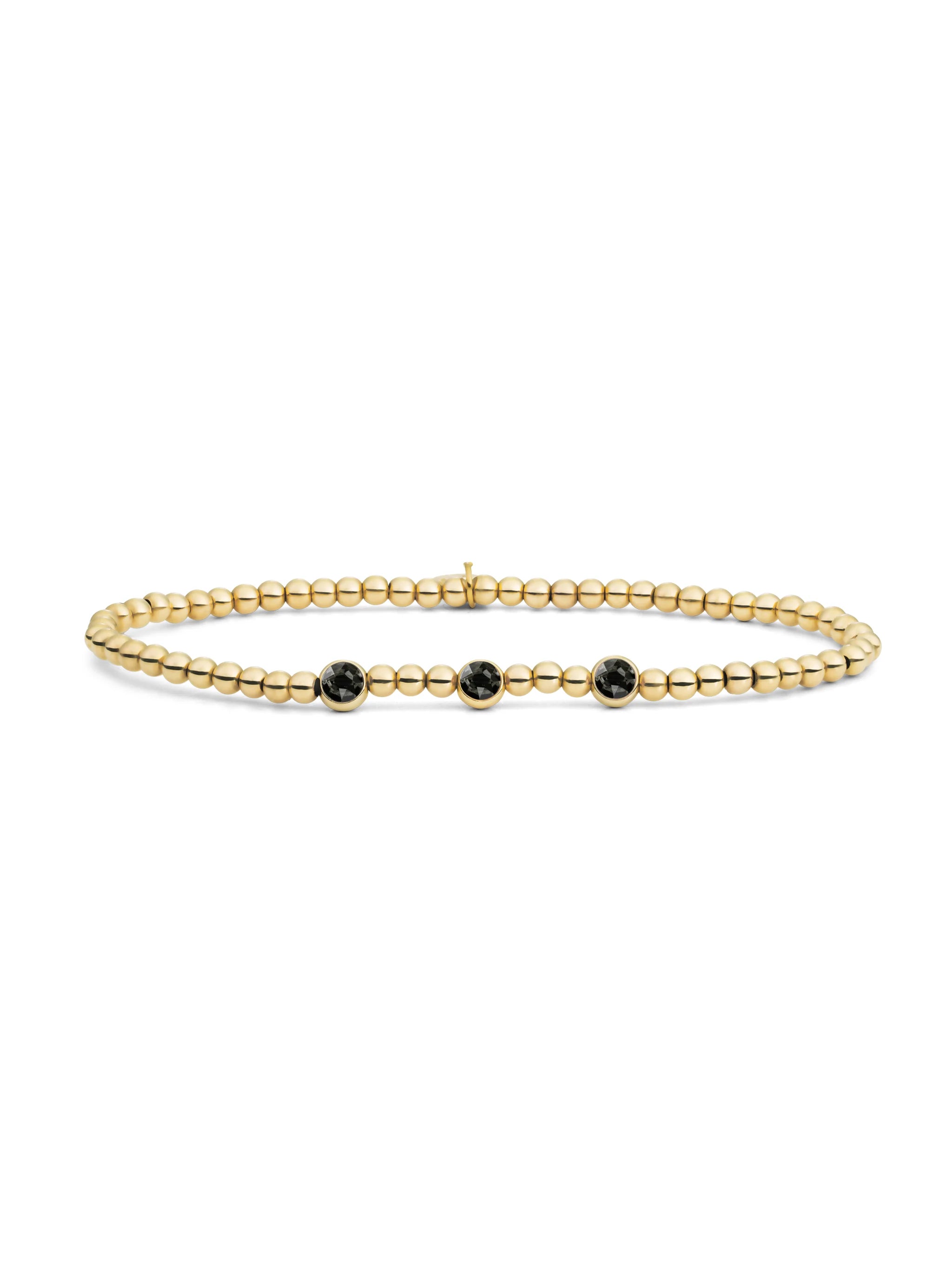 Sparkling Jewels Armband 3 Beads zirkonia SB-G-3MM-CB02 Zilverkleurig
