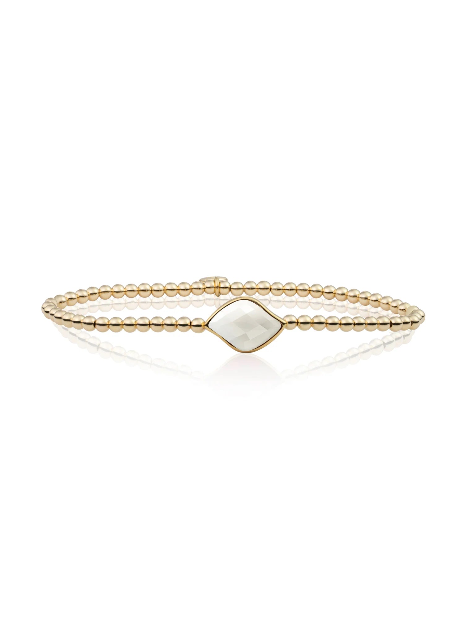 Sparkling Jewels Armband Parel SB-G-3MM-BSP01 Zilverkleurig