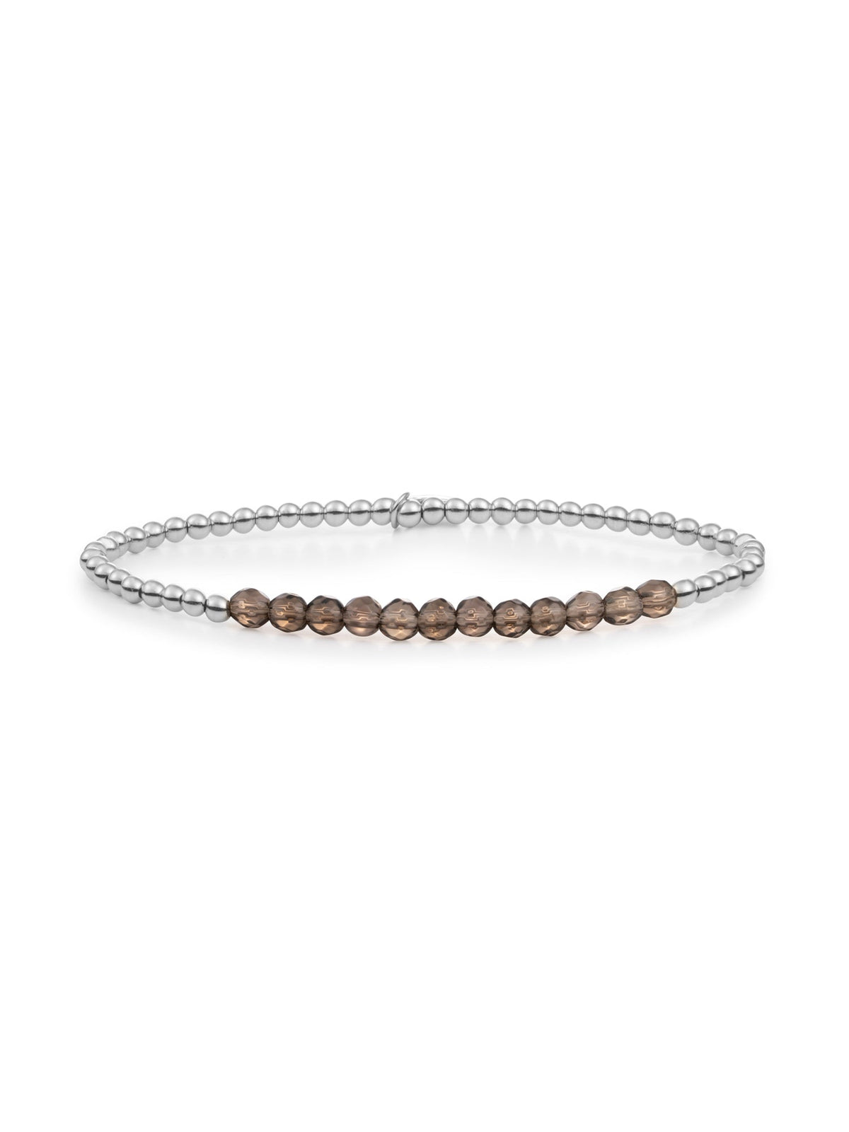 Sparkling Jewels Armband Rookkwarts SB-GEM23-3MM-LINE Zilverkleurig