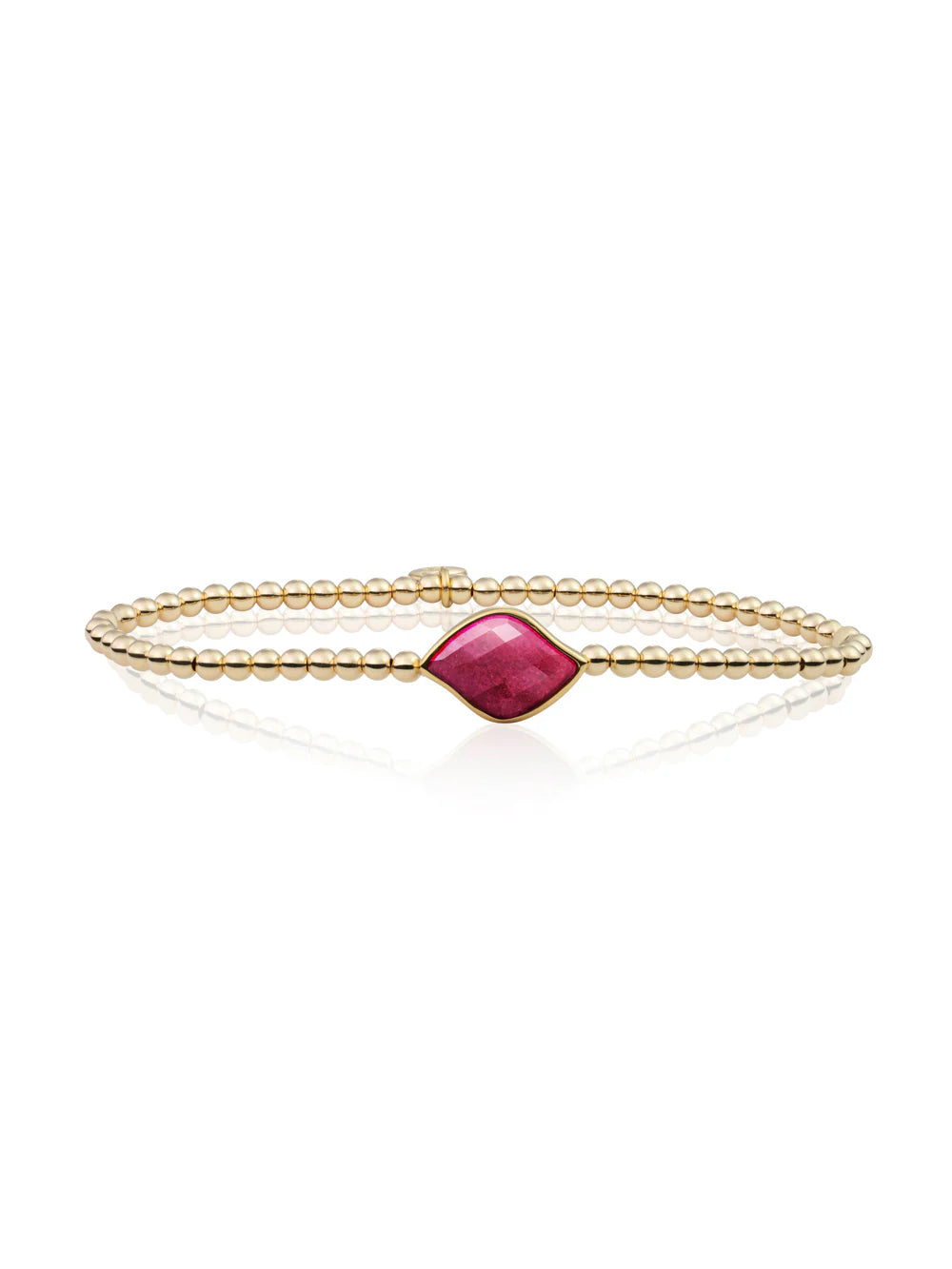 Sparkling Jewels Armband Jade SB-G-3MM-TG49 Zilverkleurig