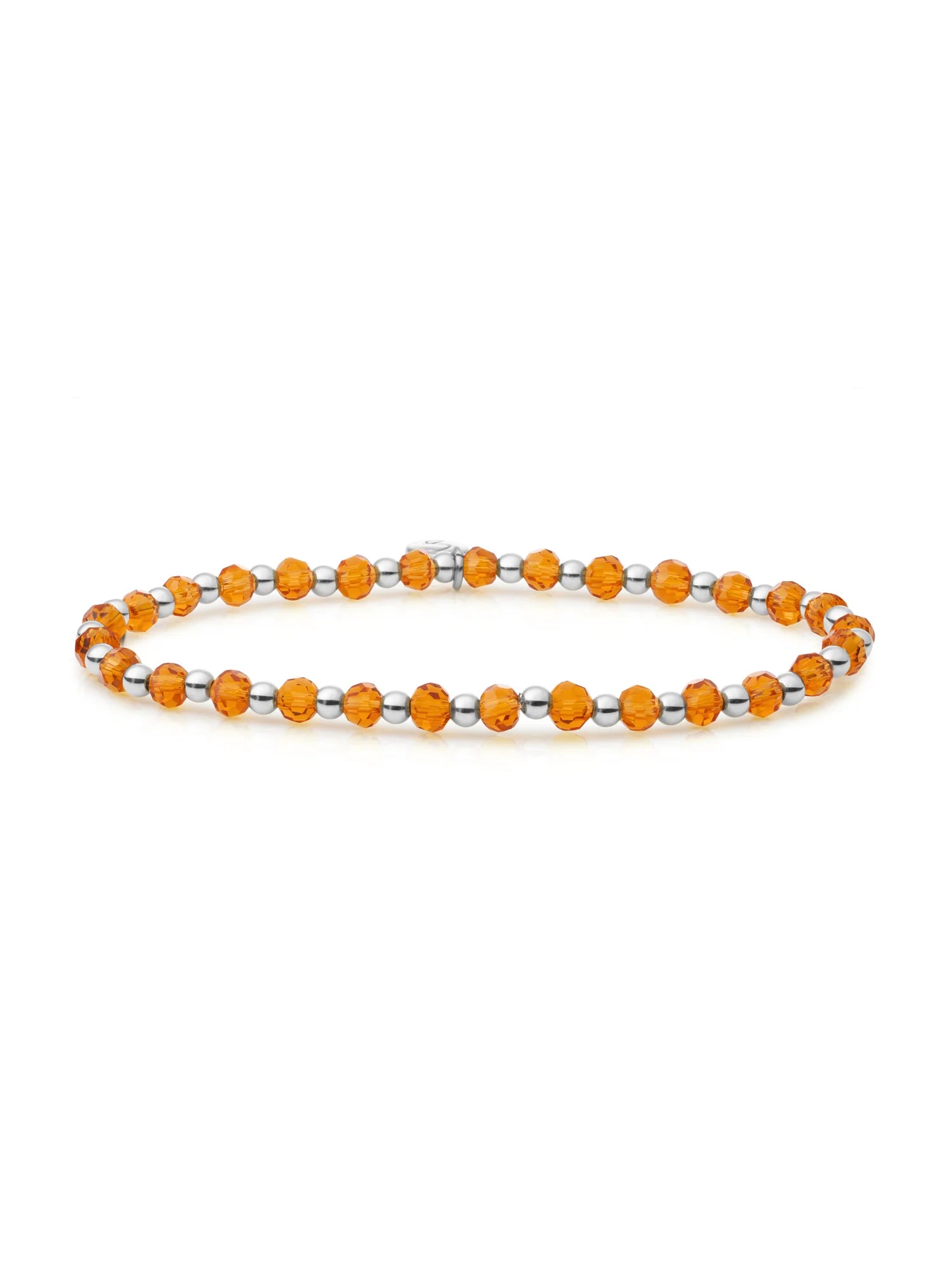 Sparkling Jewels Armband Citrienkwarts SB-GEM38-3MM-MIX Zilverkleurig