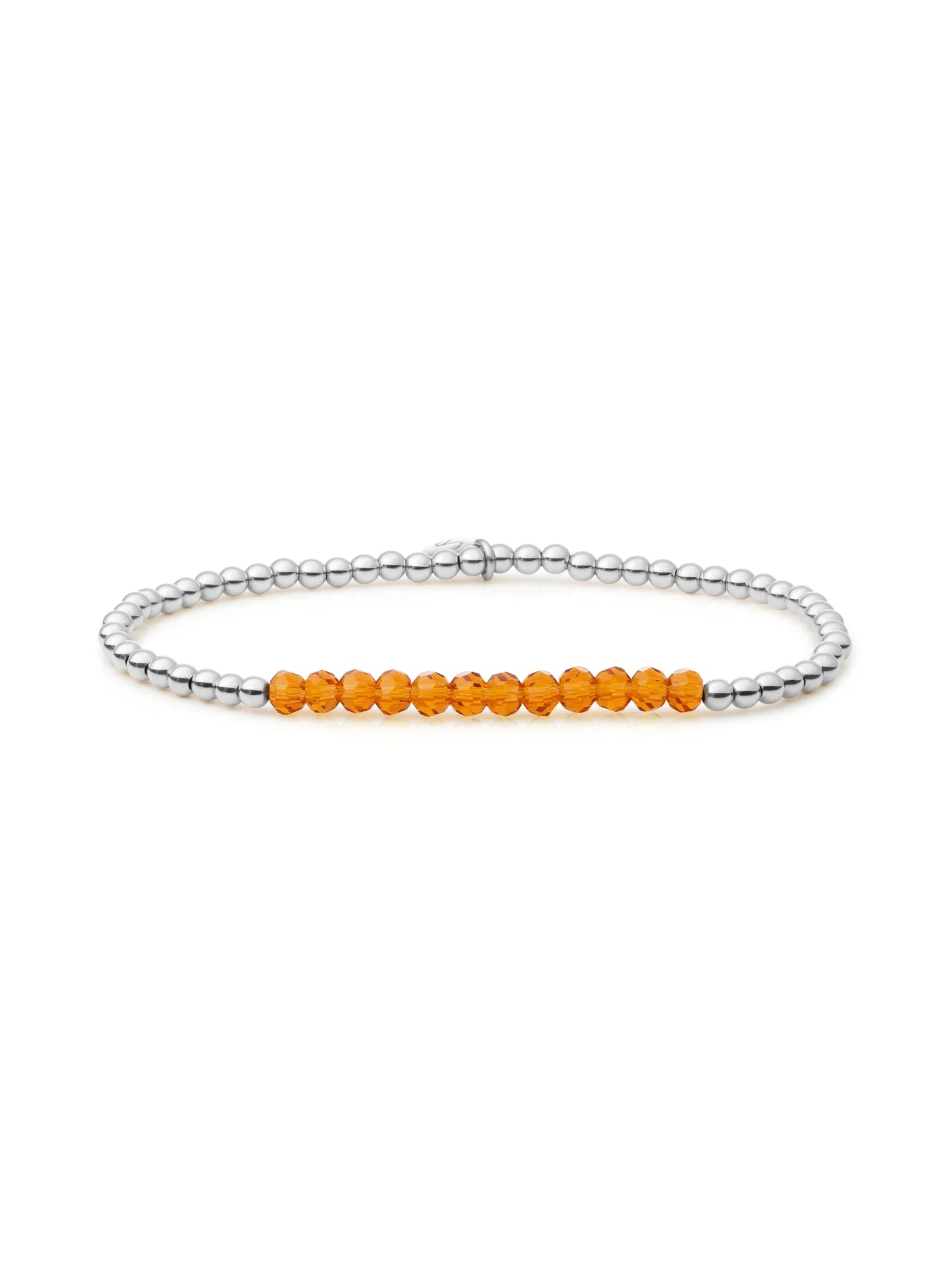 Sparkling Jewels Armband Citrienkwarts SB-GEM38-3MM-LINE Zilverkleurig