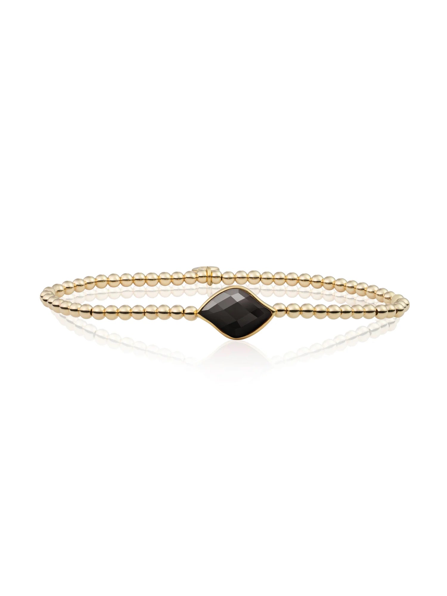 Sparkling Jewels Armband Onyx SB-G-3MM-BSG07 Zilverkleurig