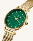 Rosefield horloge SEEGMG-SE72 Small Edit Emerald Mesh Gold - PansiteNederland.nl
