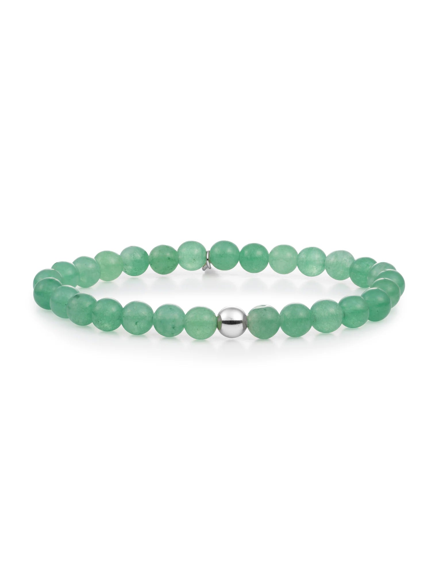 Sparkling Jewels Armband Groene aventurijn Saturn large 6mm SB-GEM29-ADD-6MM Zilverkleurig