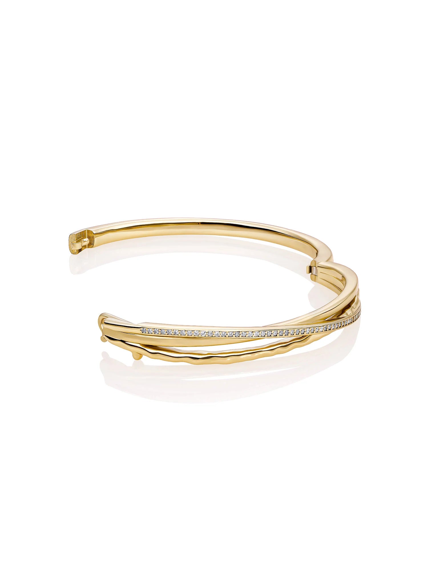 Sparkling Jewels Armband Uneven Bangle SB-BAG-02-019 Goudkleurig