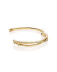 Sparkling Jewels Armband Uneven Bangle Gold Plated Silver Medium SB-BAG-02-019