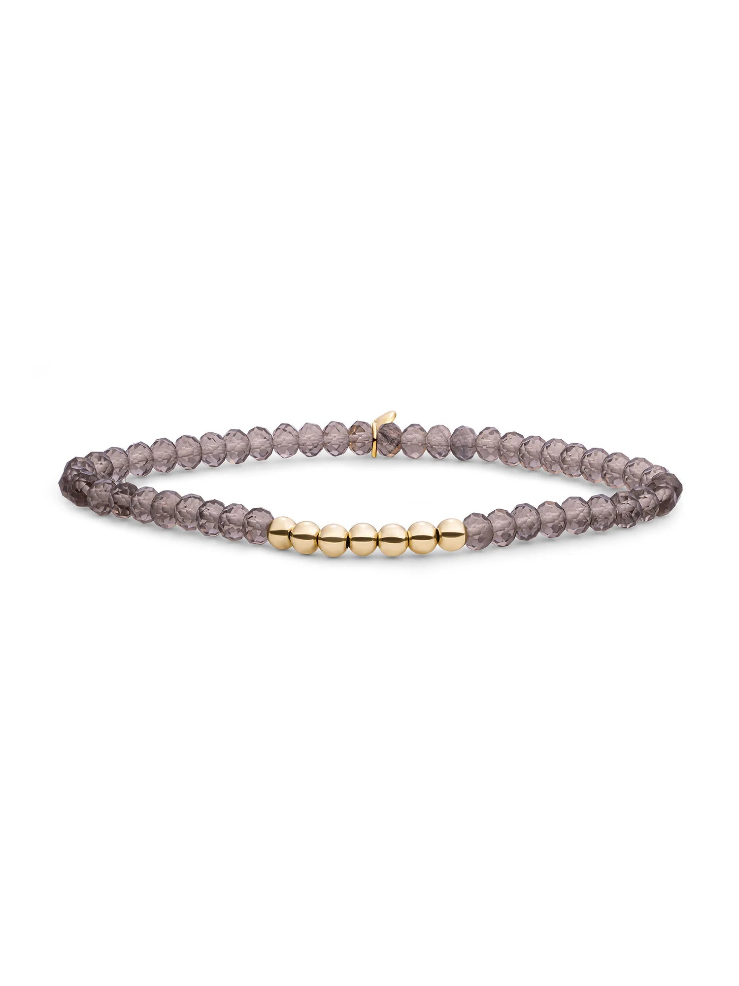Sparkling Jewels Armband Rookkwarts SB-G-4MM-RLI-G23 Goudkleurig