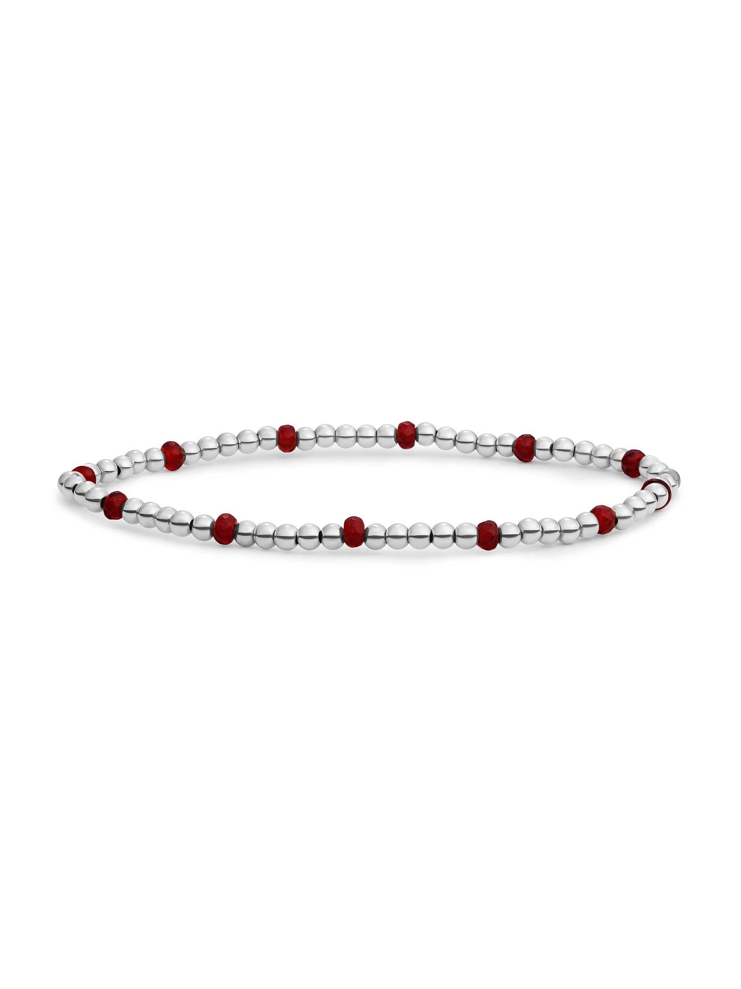 Sparkling Jewels Armband Rubinkwarts SB-GEM50-MIX-FCTRDL Zilverkleurig