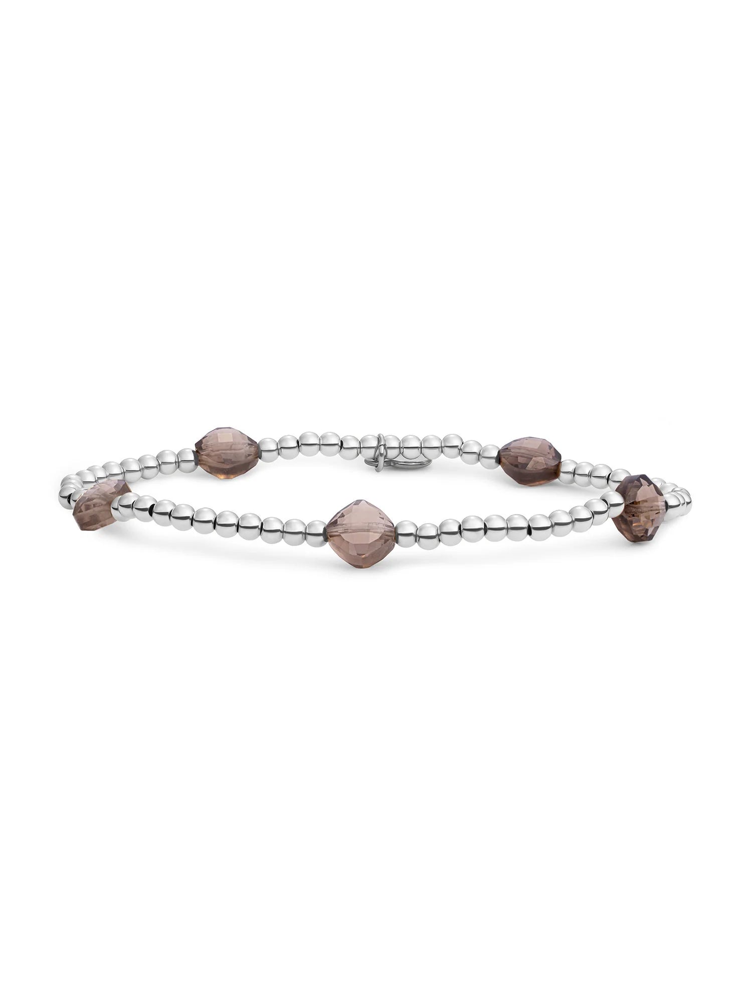 Sparkling Jewels Armband Rookkwarts SB-S-3MM-CC-G23 Zilverkleurig