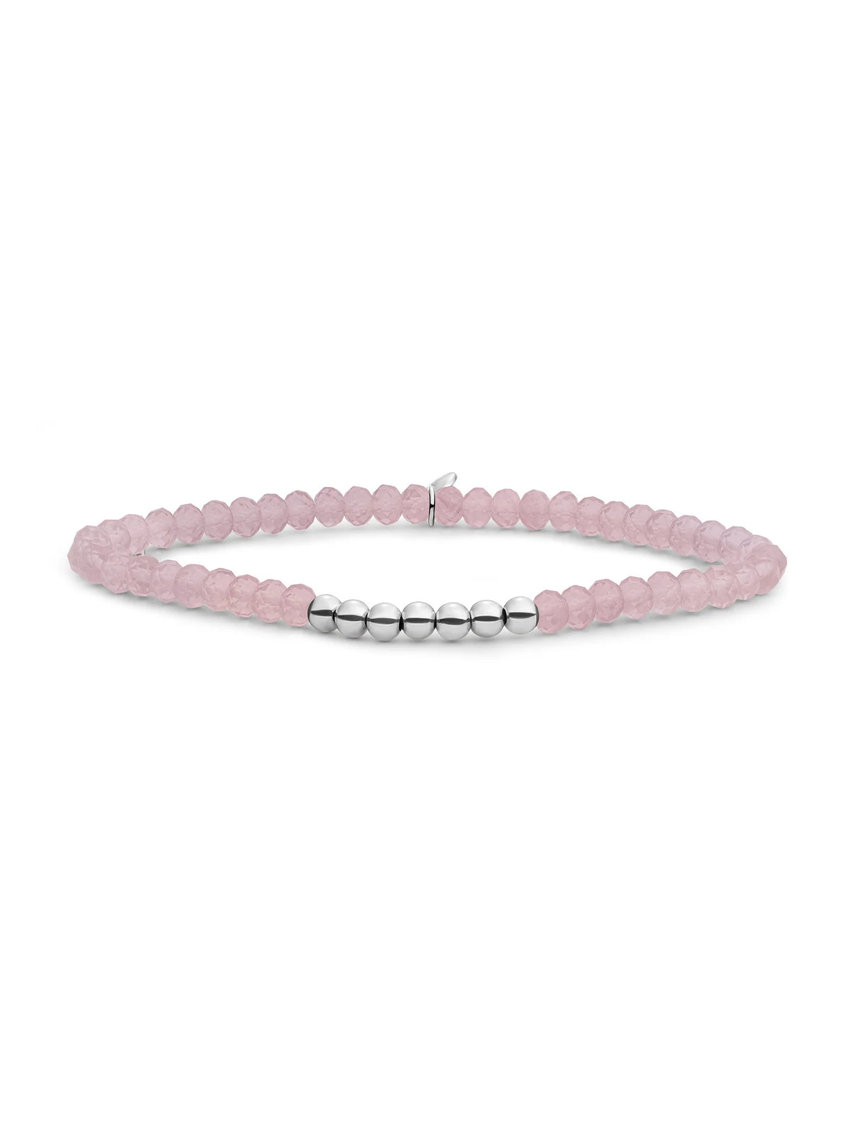 Sparkling Jewels Armband Cherry kwarts 4mm SB-S-4MM-RLI-G25 Zilverkleurig