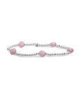Sparkling Jewels Armband Pink Opalite Cushion Cut Beads Silver SB-S-3MM-CC-G66