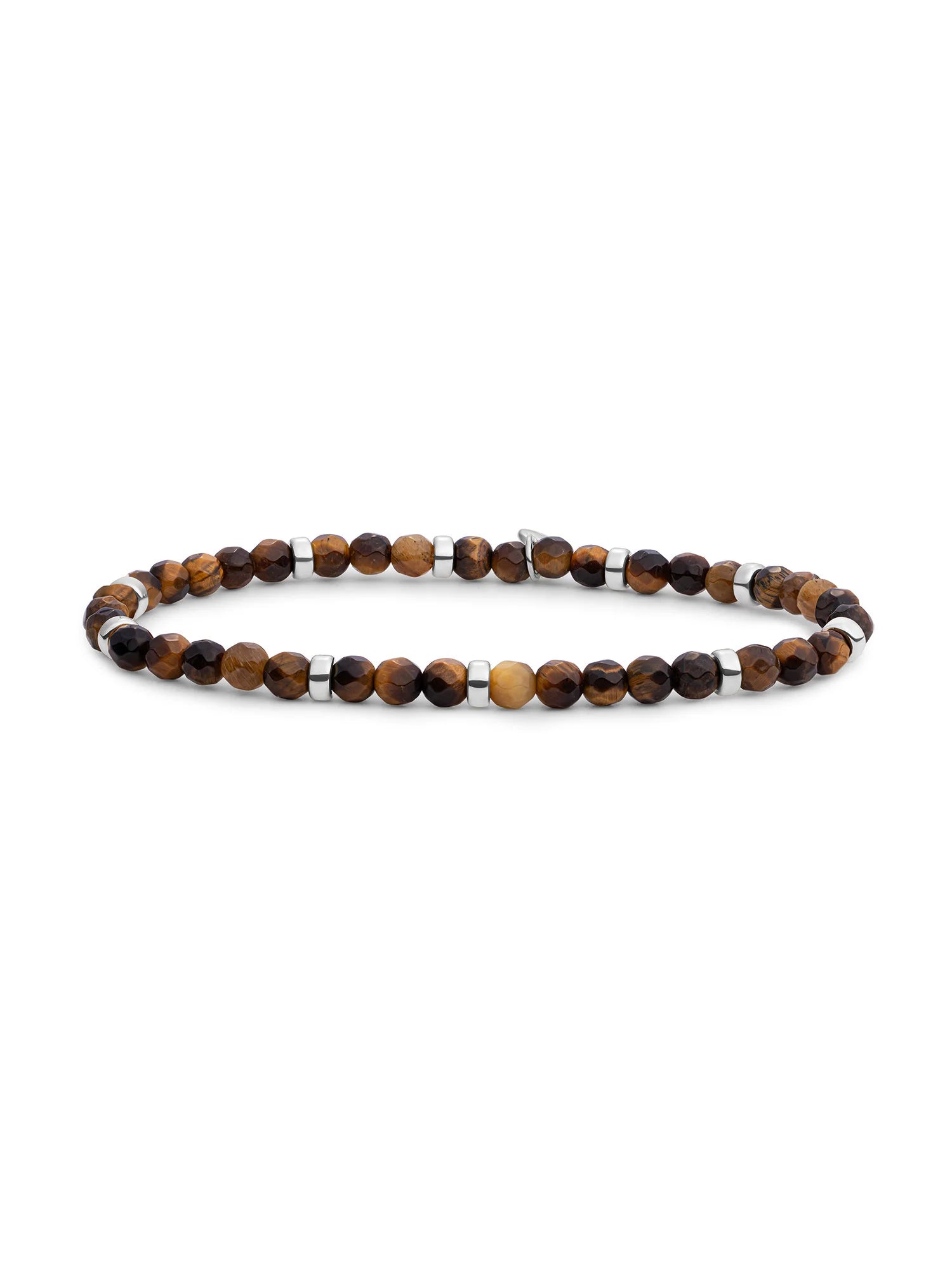 Sparkling Jewels Armband Tijgeroog SB-GEM09-MIX-RDL Zilverkleurig
