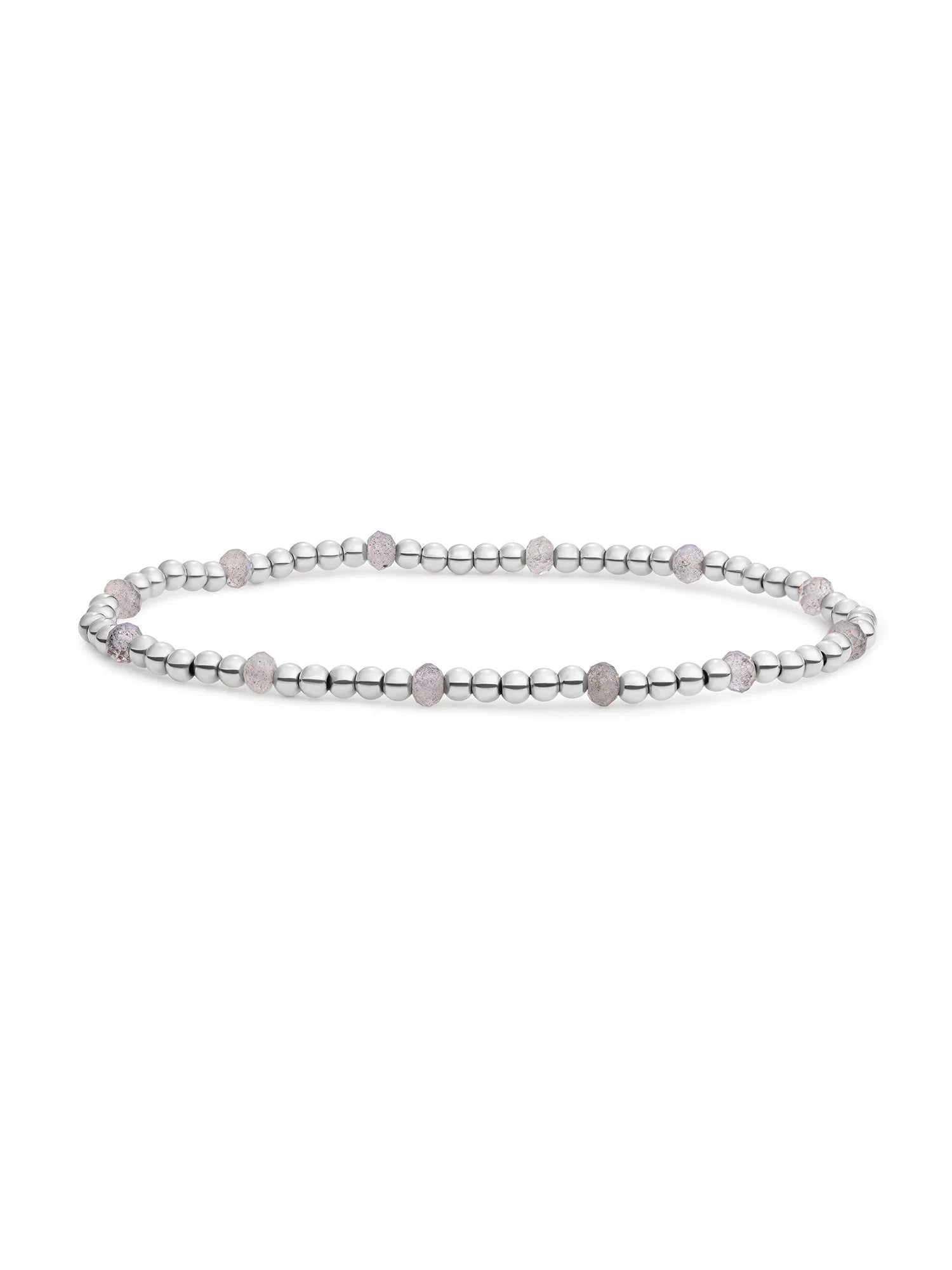 Sparkling Jewels Armband Labradoriet SB-GEM18-MIX-FCTRDL Zilverkleurig