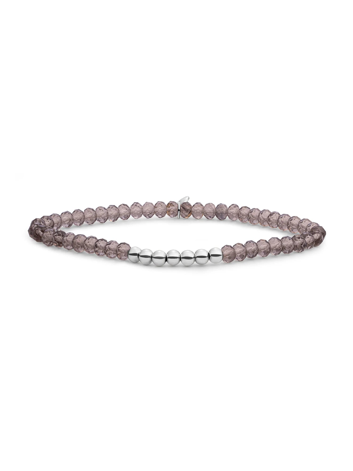 Sparkling Jewels Armband Rookkwarts SB-S-4MM-RLI-G23 Zilverkleurig