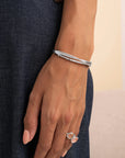 Sparkling Jewels Armband Uneven Bangle Silver Small SB-BAS-02