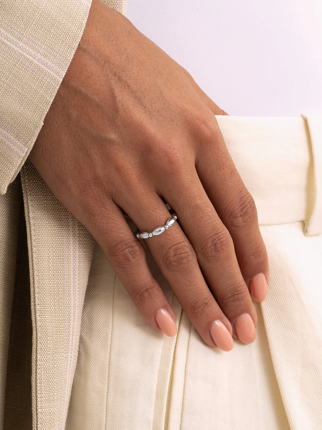 Sparkling Jewels Ring Rice Mix SRI-S-2MM-RICE Zilverkleurig