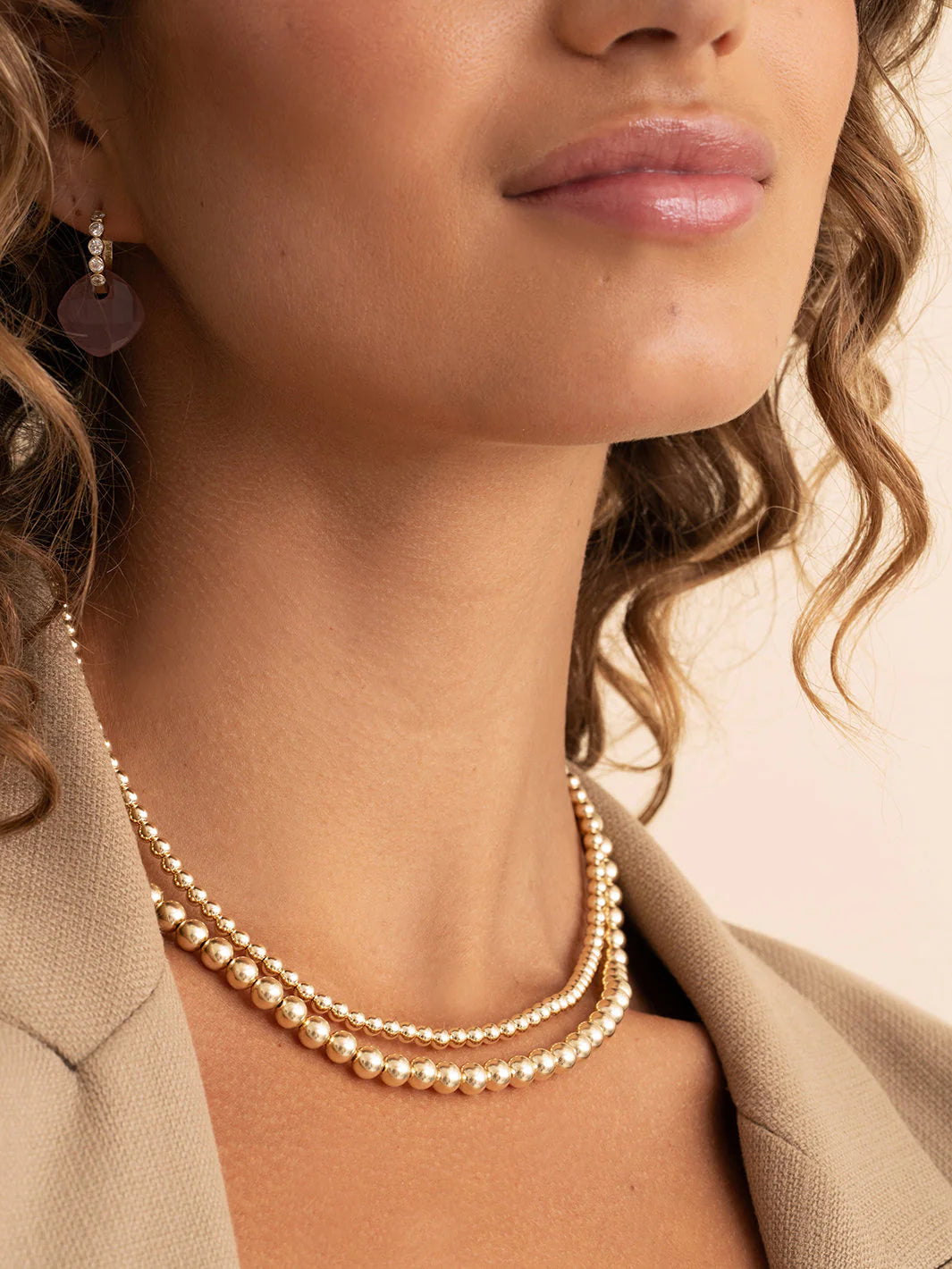 Sparkling Jewels Ketting 6mm NLK-G-6MM-042 Goudkleurig