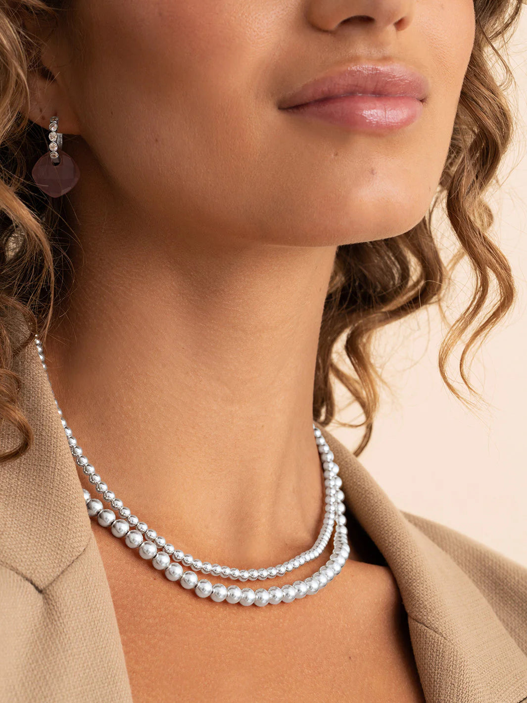 Sparkling Jewels Ketting 6mm NLK-S-6MM-042 Zilverkleurig