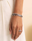 Sparkling Jewels Armband Aubergine Quartz Roundel Interstellar Silver SB-GEM50-MIX-FCTRDL